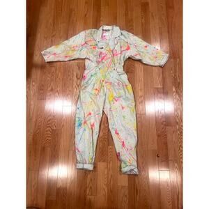 Vintage Hand Painted Jumpsuit - Splatter Pattern - 100% Cotton - Size 9/10